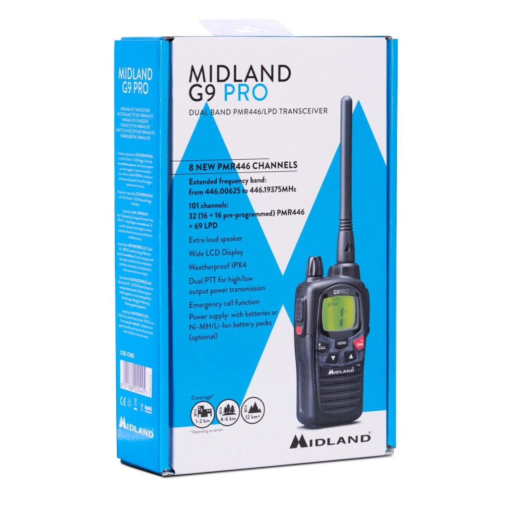 Ricetrasmettitore Midland PMR446 G9 pro C1385