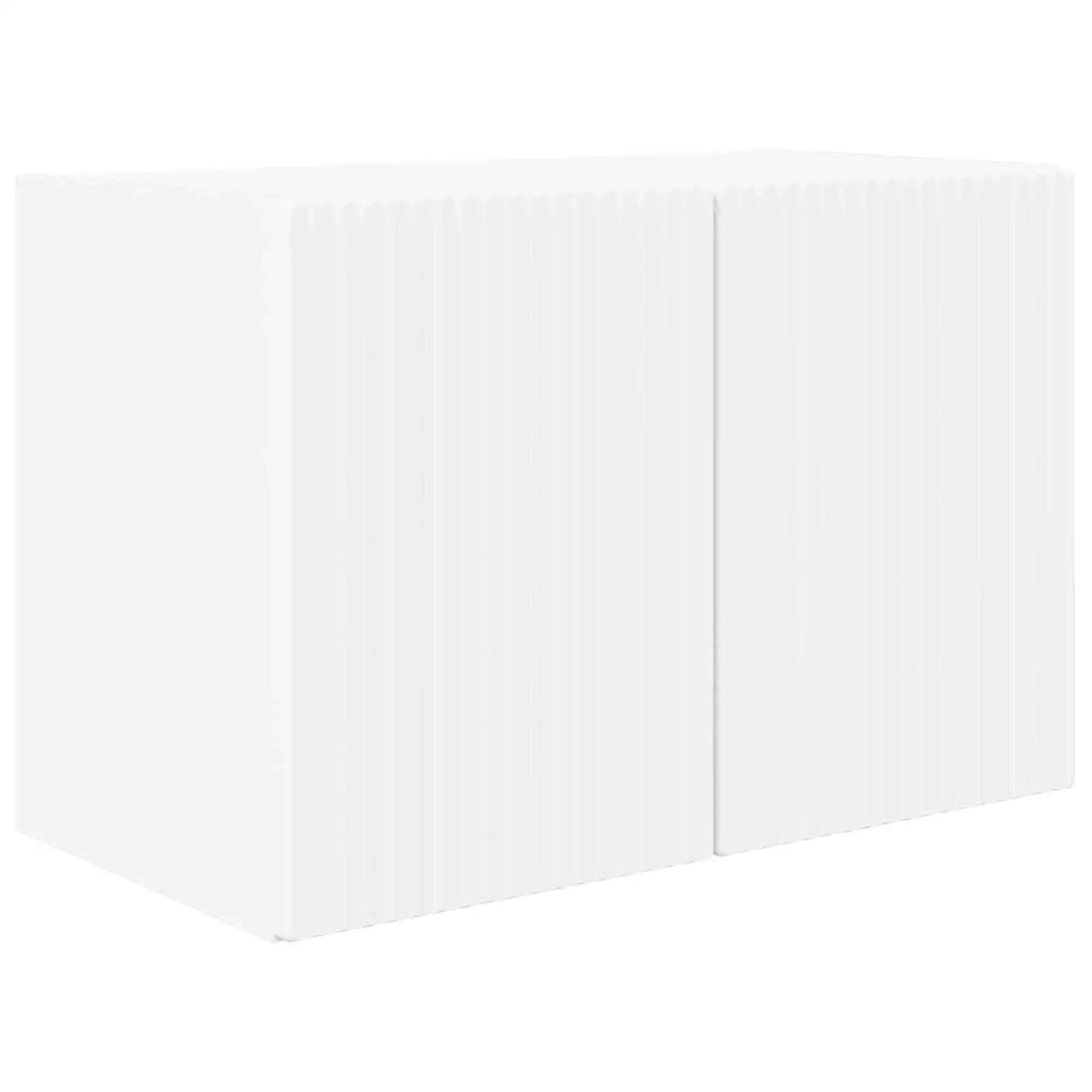 Set di Mobiletto da TV a Parete 4 pcs Bianco Legno multistrato