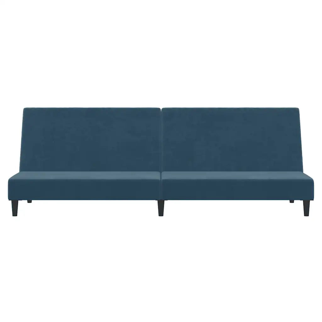 Divano Letto a 2 Posti Blu in Velluto 375731
