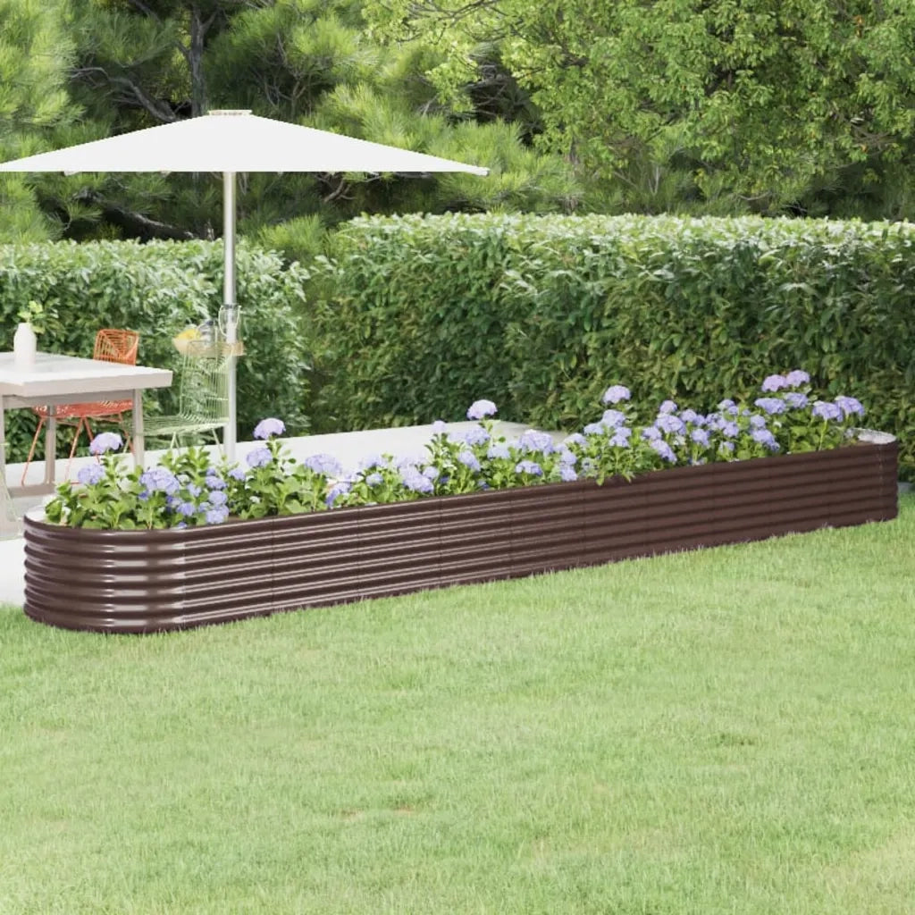 Letto Giardino Acciaio Zincato 440x80x36cm Marrone 318935