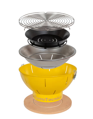 Barbecue a Carbonella Ø41x25 cm Smile in Acciaio Giallo