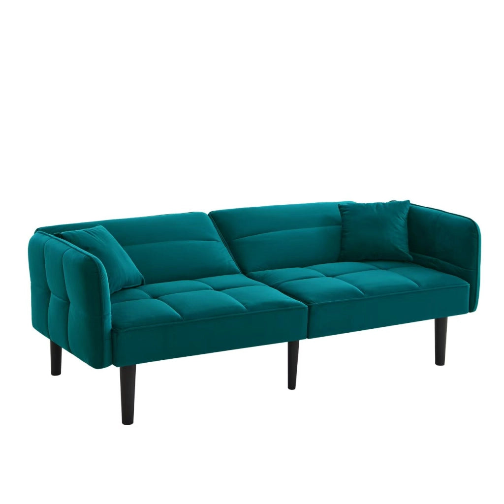 Divano letto 2 in 1 regolabile - Zephmum - Due posti, rivestimento in velluto, braccioli pieghevoli