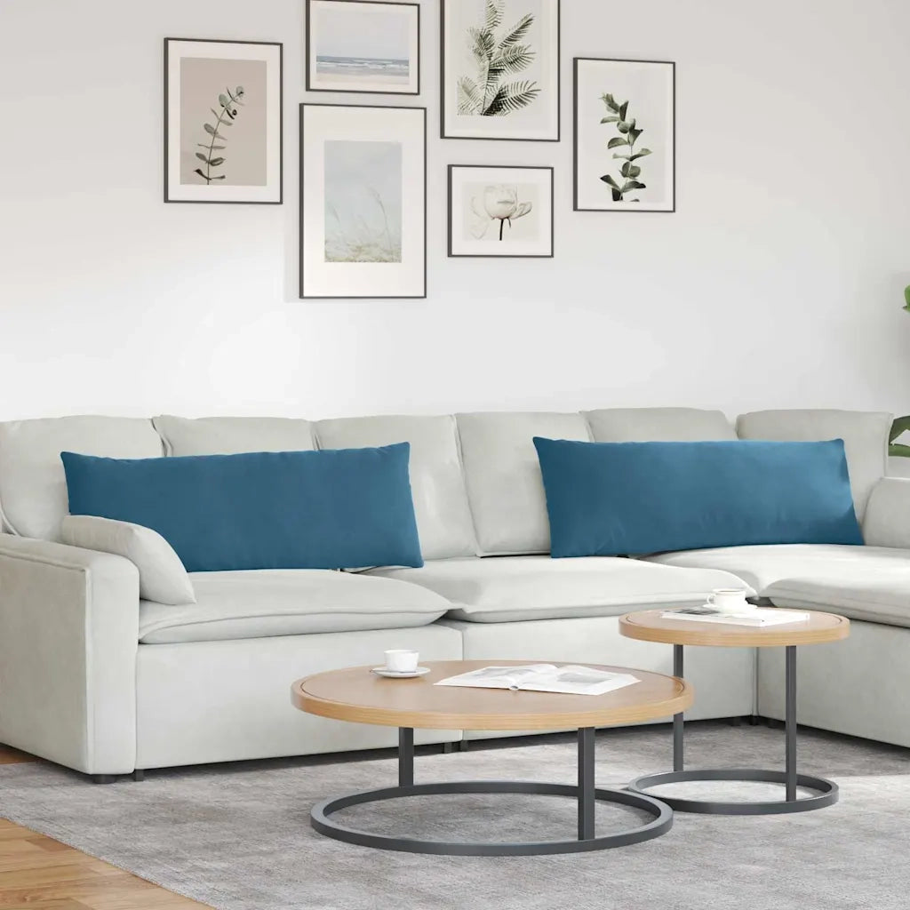 Cuscini da Divano 2 pz | Cuscini per sedie Blu 120 x 40 cm Tessuto in Cords