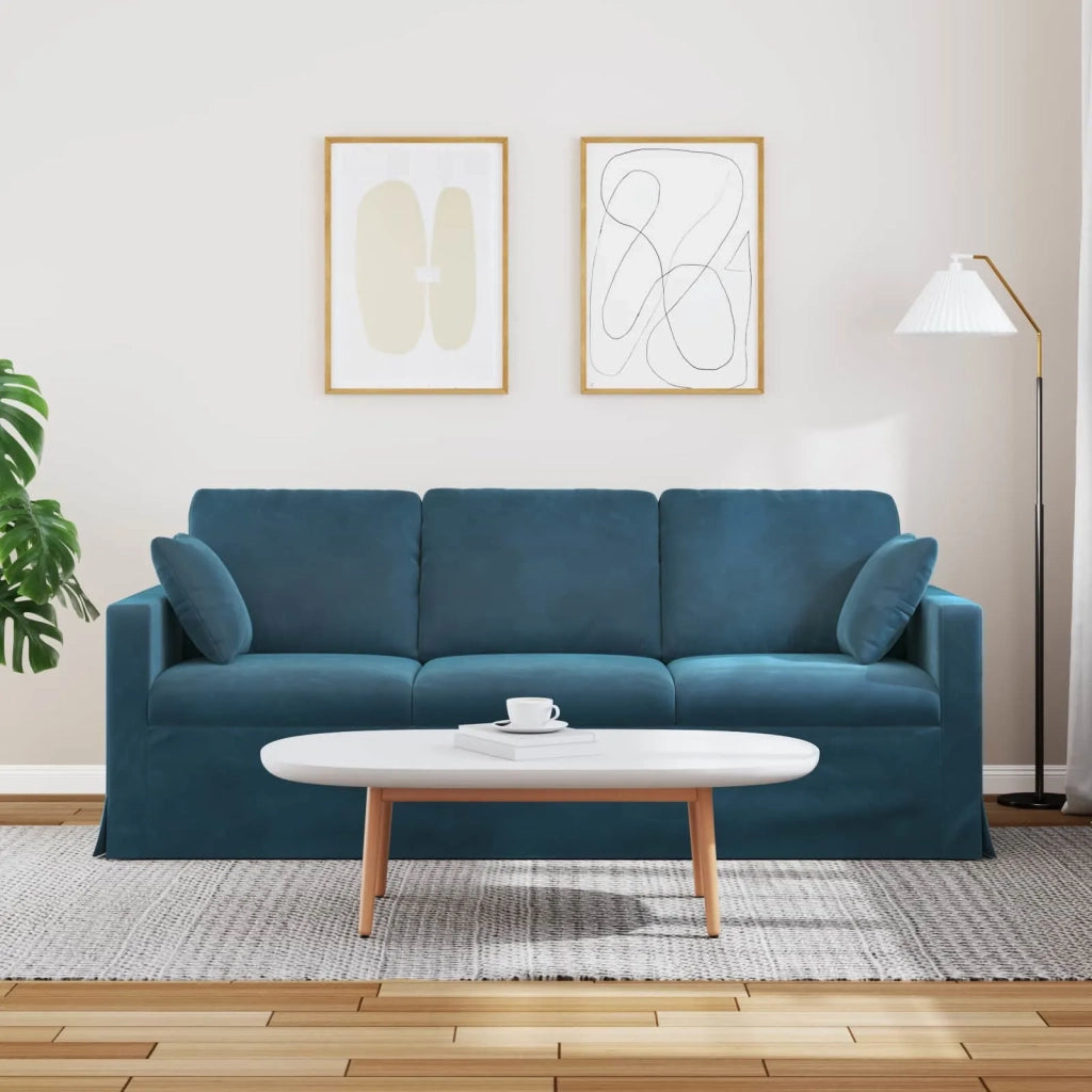 Divano Blu 198 x 78 x 80 cm Velluto