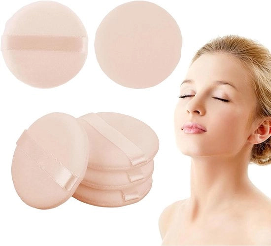 Sfere per trucco 6 pezzi - Donsi morbidi per polvere - Pannellini per trucco riciclabili - Doppio utilizzo - Grande aderenza alla polvere - Per applicazione liscia - Pannellini per trucco