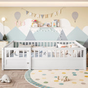Letto per bambini 140x190 cm con sponde, bianco