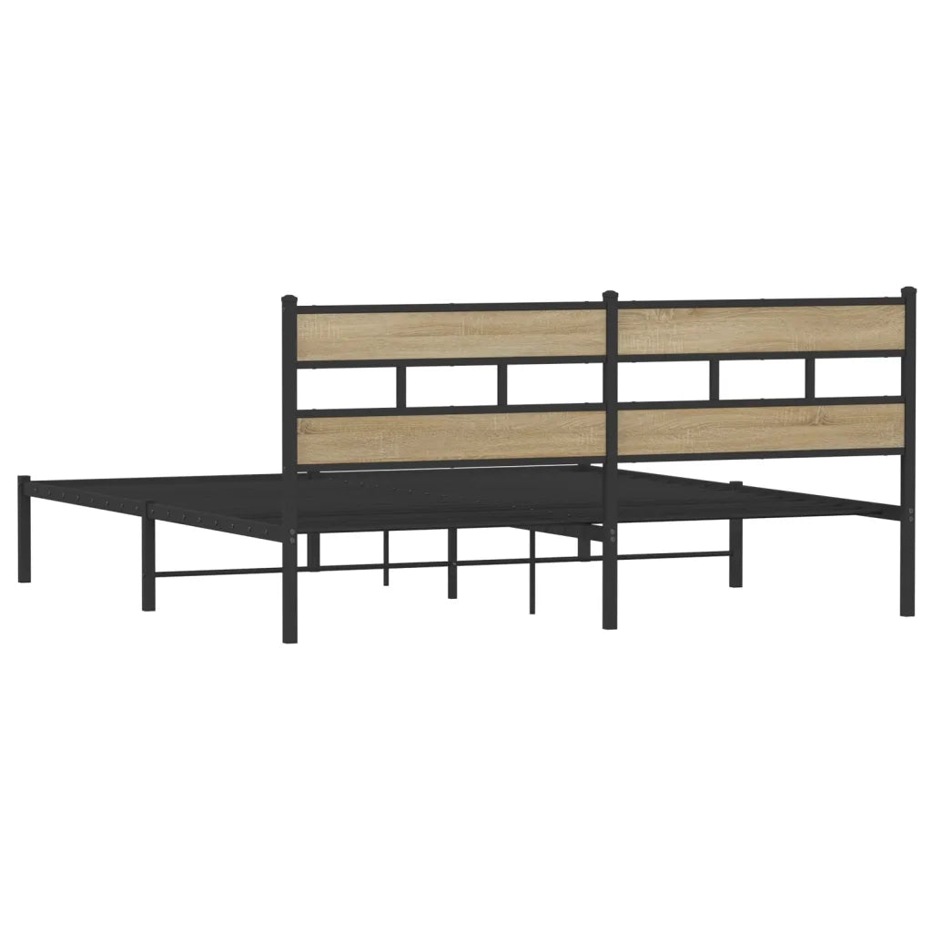 Giroletto senza Materaso in Metallo Rovere Sonoma 193x203 cm