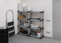 MONGARDI Scaffale in resina PVC 4 ripiani portata 80 Kg,  80x40x165 cm
