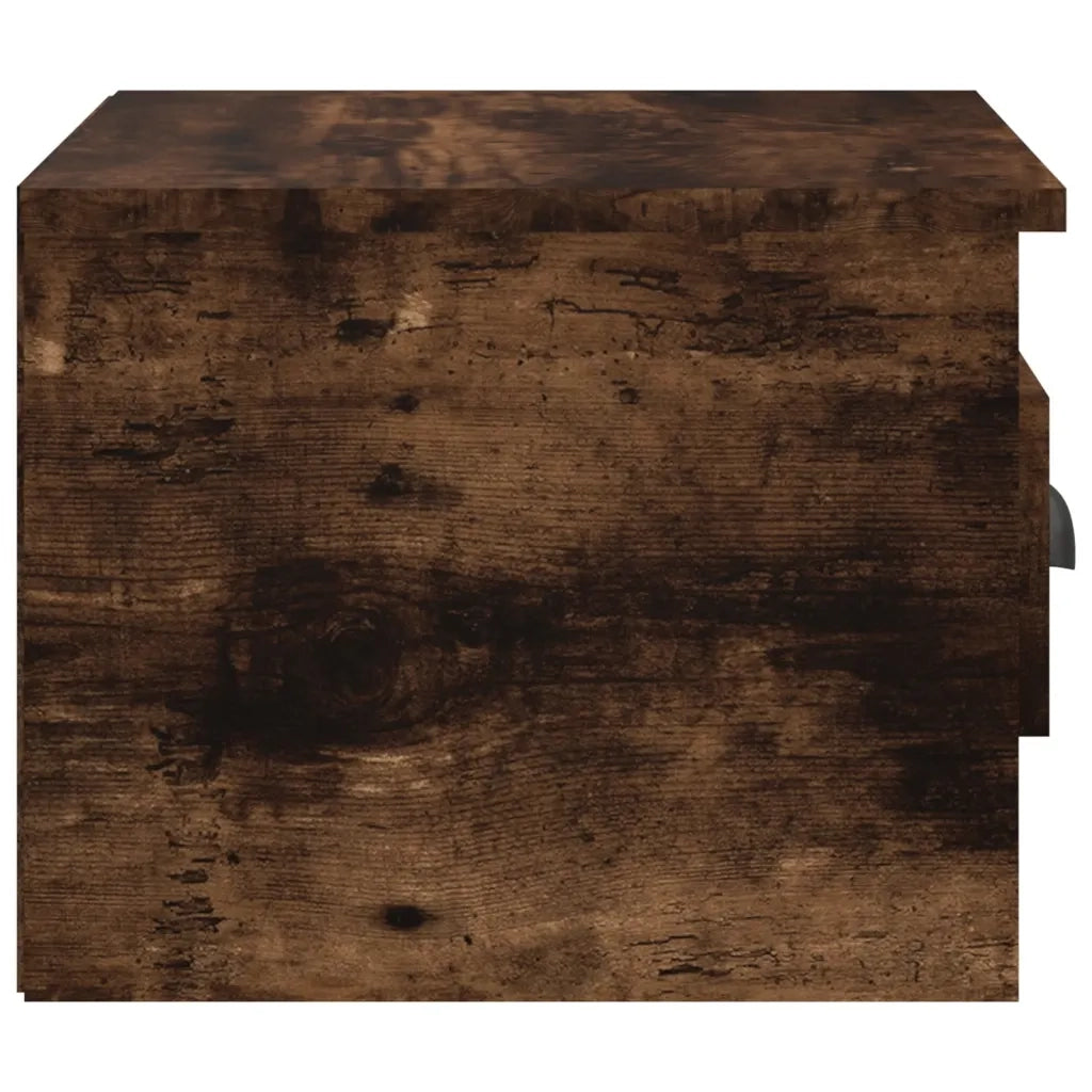 Set di 2 Comodini | Armadio da Notte | Mobiletto da notte a Parete Rovere Fumo 41,5x36x28 cm