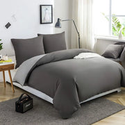 Set di coperte da letto di alta qualità con microfibra morbida con chiusura a zip in tonalità grigie a doppia faccia