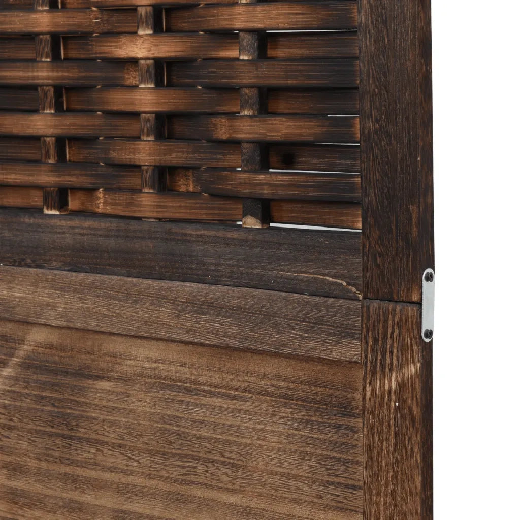 Divisorio Ambienti | Divider per stanze | Paravento 3 Pannelli Marrone Scuro Massello Paulownia