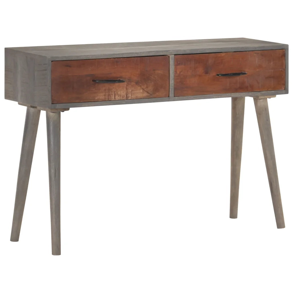 Tavolo Consolle | Tavolo d'Ingresso Grigio 110x35x75 cm in Massello di Mango Grezzo
