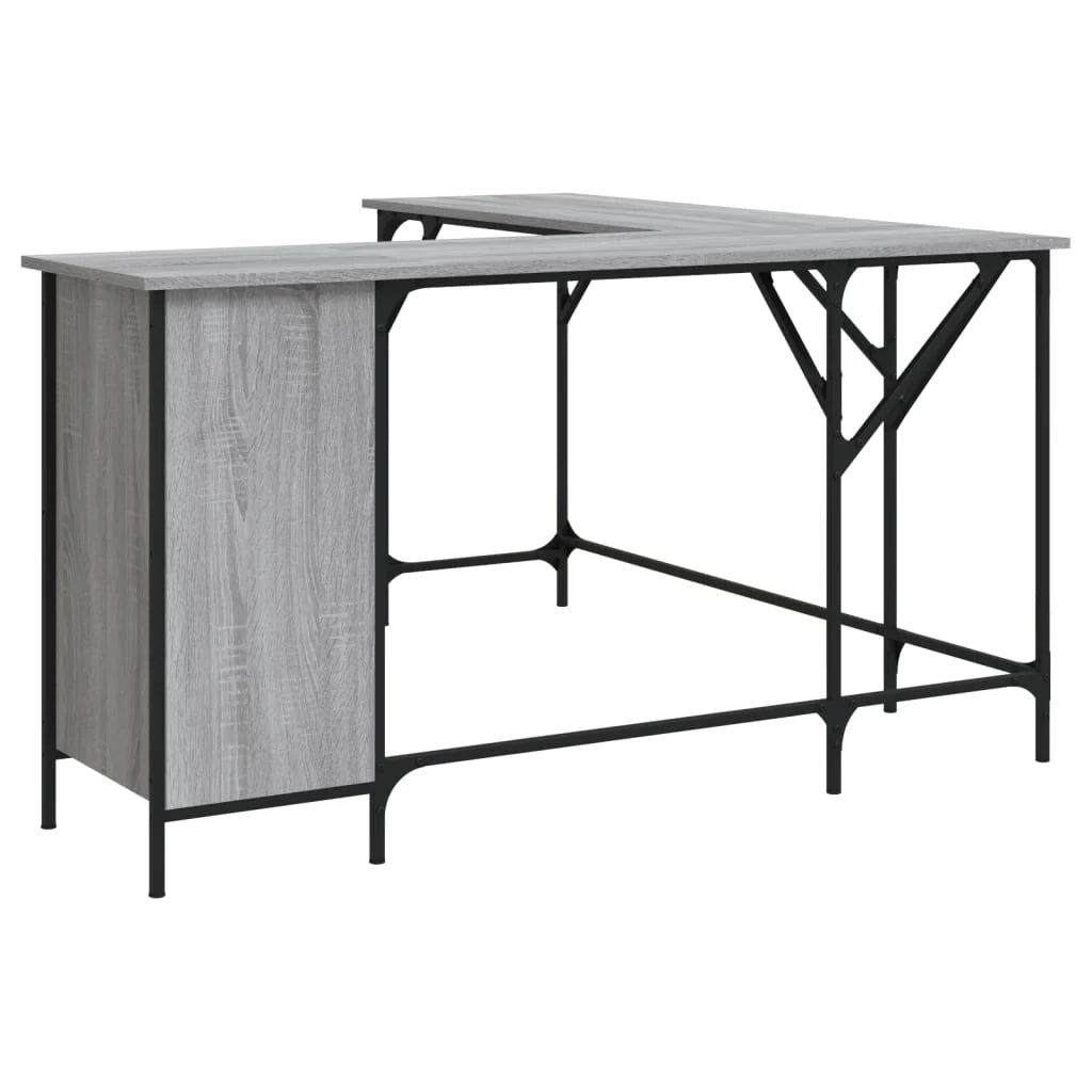 Scrivania Sonoma postazione computer mobile per computer scrivania da studio 141 x 141 x 75 cm legno ingegnerizzato grigio 02_0023961