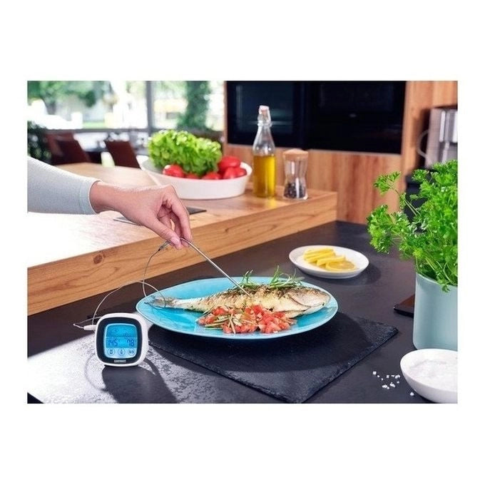 Leifheit 3223 Termometro Digitale per Arrosto e Barbecue Sonda 100 cm Resistente 380°C Timer Allarme colore Bianco