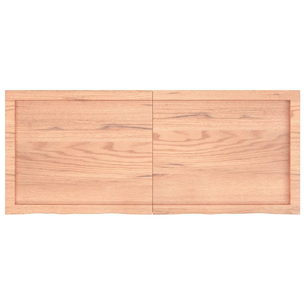 Ripiano Muro | Scaffale a Parete | Mensole Parete Marrone 120x50x(2-6) cm Massello Rovere Trattato