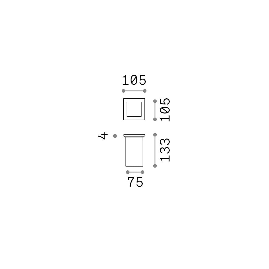 Park_Fi_D105_Square Finitura Acciaio IP67 Dimmerabile Metallo/Vetro Ideal Lux