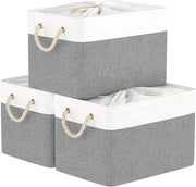 Scatole di archiviazione pieghevoli con coperchio - 3-Pack tessuto 38x28x26cm