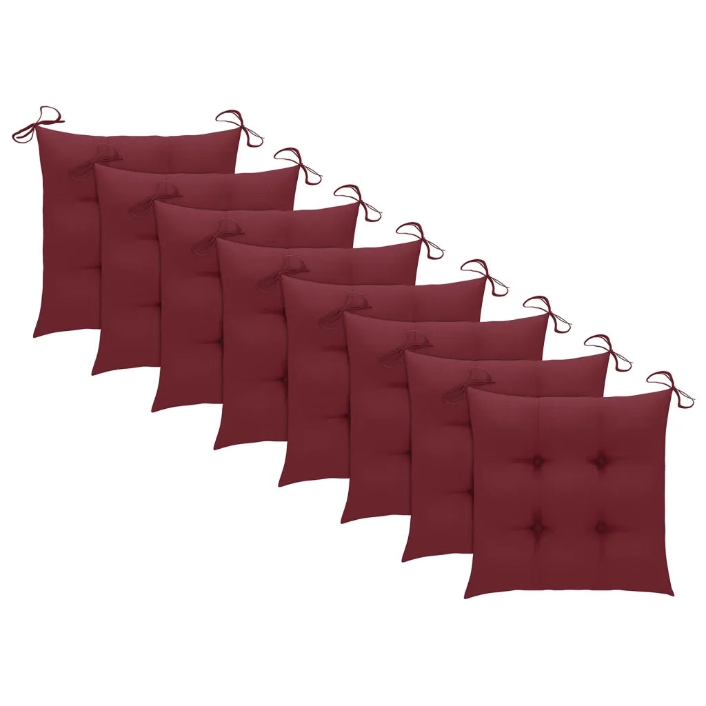 Sedie da Giardino con Cuscini 8 pz in Massello di Acacia Grigie 3078258