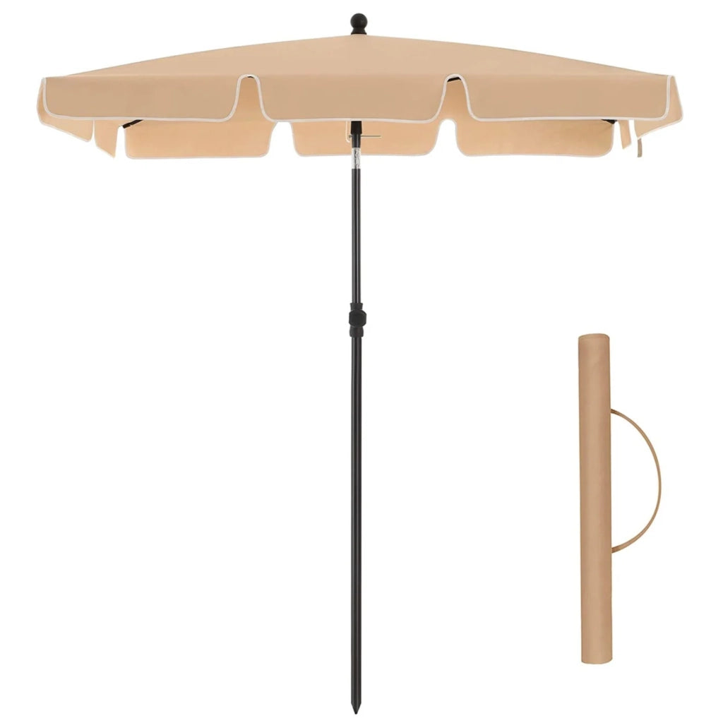 Ombrellone da balcone rettangolare 1,8 x 1,25 m Protezione UPF 50+ tettuccio con rivestimento in PA borsa per il trasporto terrazza giardino senza base tortora 12_0001762