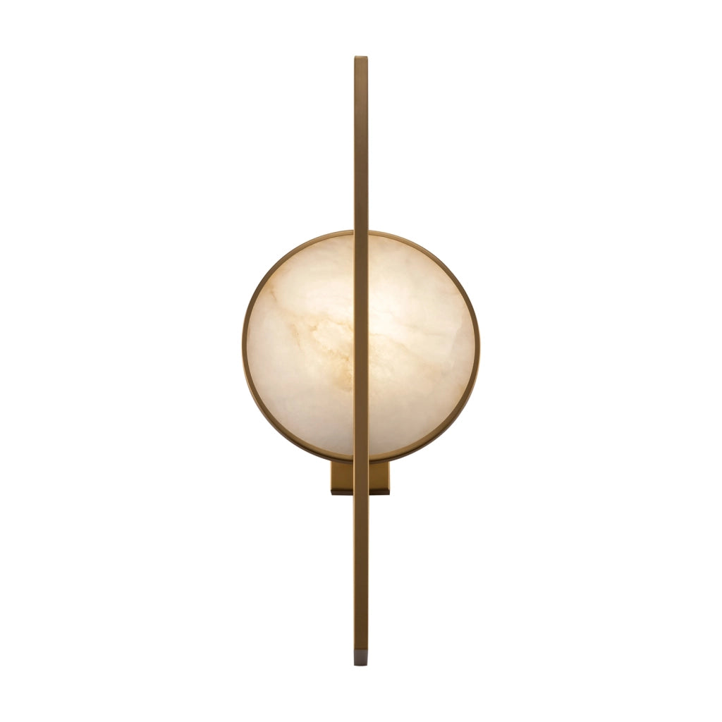 Applique Contemporanea Marmo Metallo Oro 1 Luce Diffusore Bianco