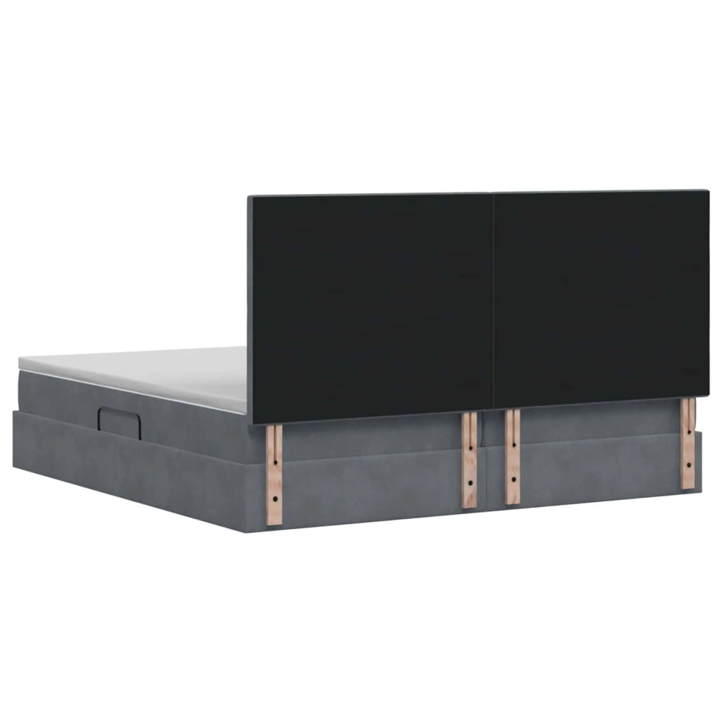 Letto con contenitore e materasso Grigio Scuro 200 x 200 cm 3459652
