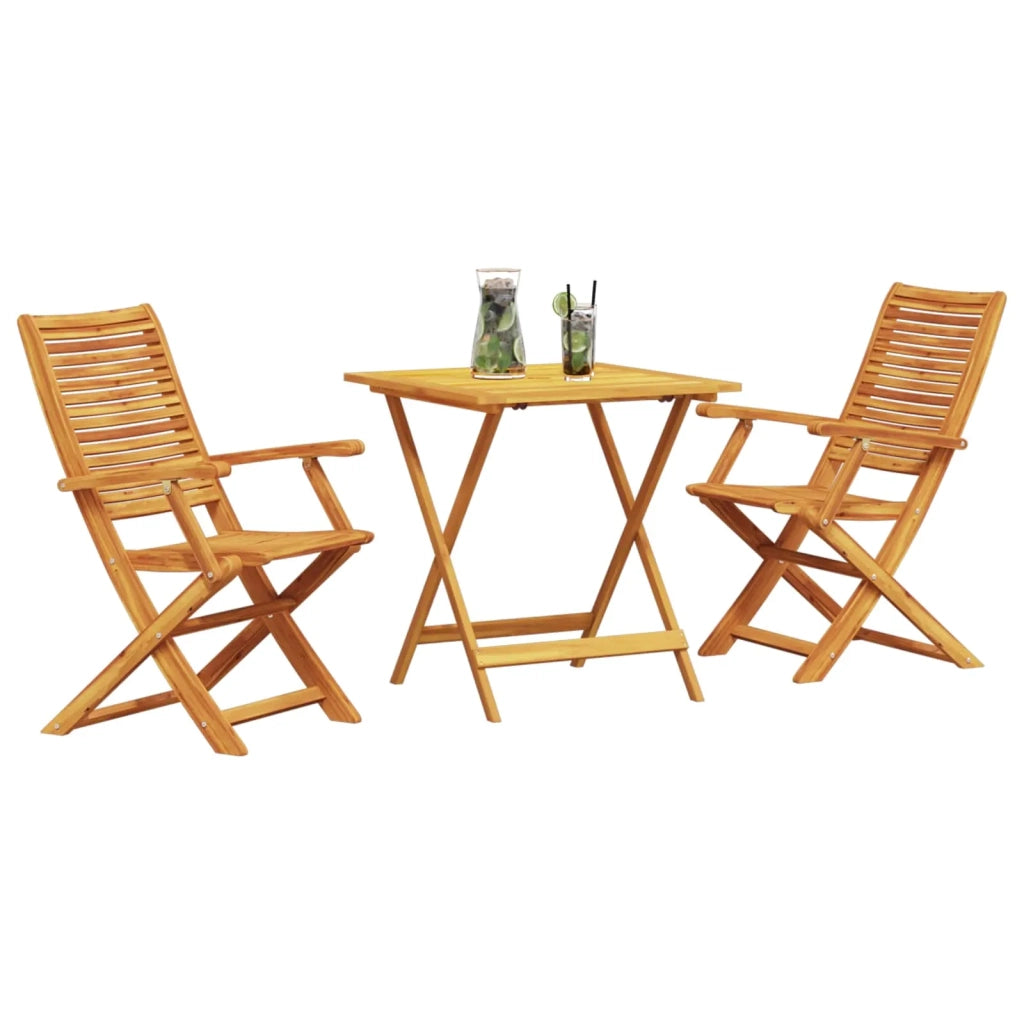 Set Bistro Pieghevole 3 pcs Marrone Legno di Acacia Massello 3375697