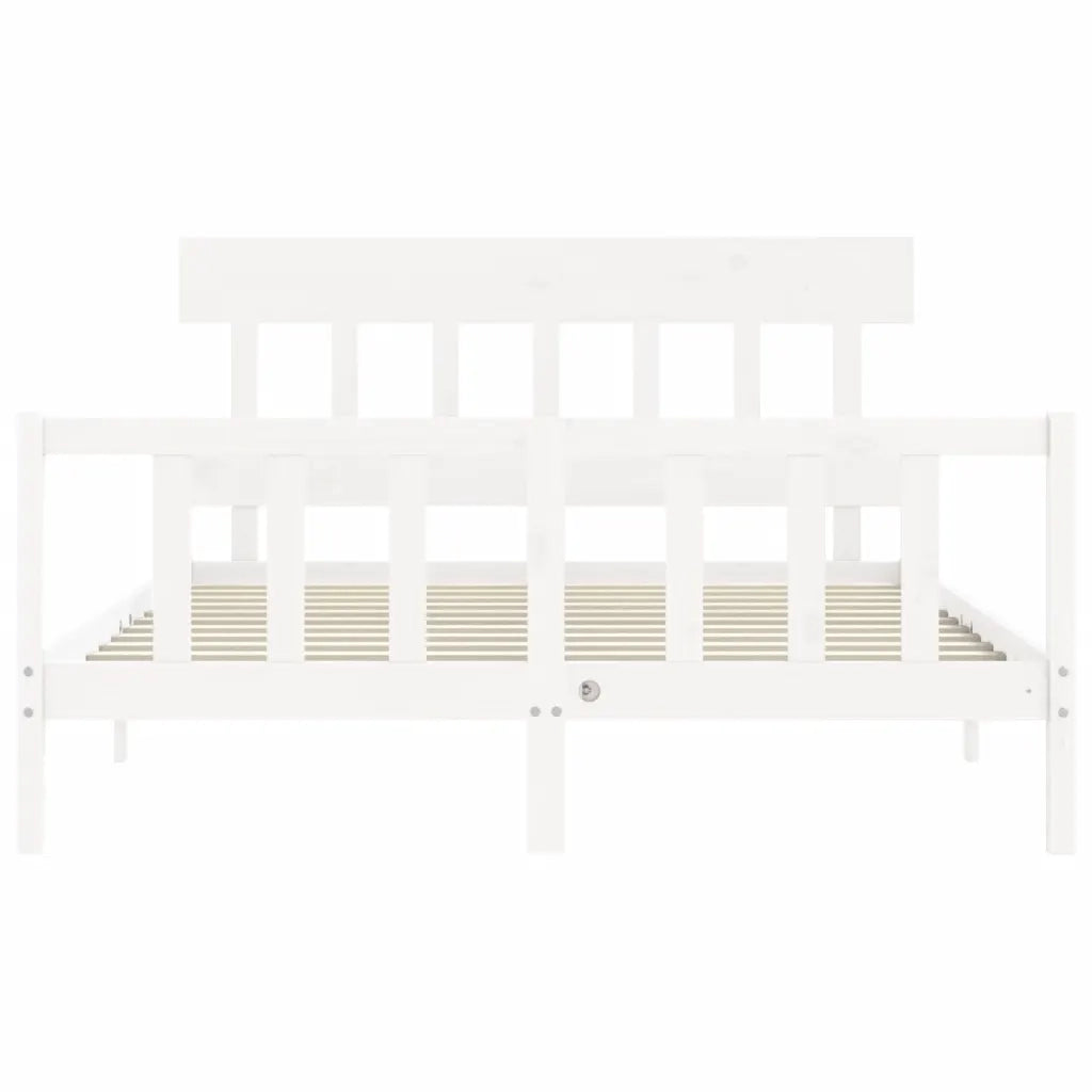 Giroletto senza Materasso-Struttura Letto Bianco 160x200 cm Legno Massello Pino 614843