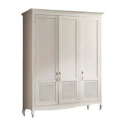 Armadio classico 3 porte paglia di vienna legno bianco shabby 190x62x220 - Mobili 2G