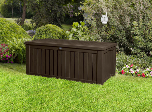 Baule Cassapanca da Esterno 155x64,4x72,4 cm in Resina Keter Rockwood Marrone
