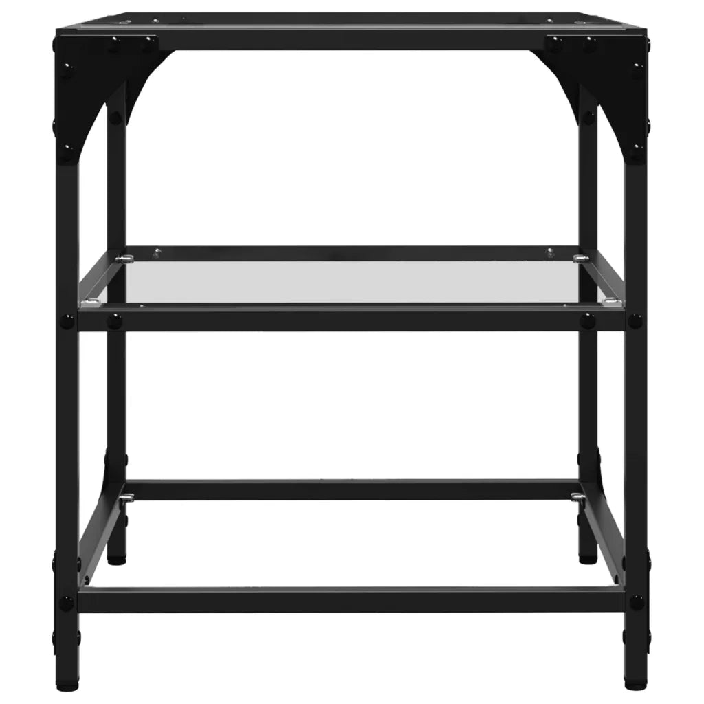 vidaXL Tavolini con Piano in Vetro Trasparente 2 pz 40x40x45cm Acciaio