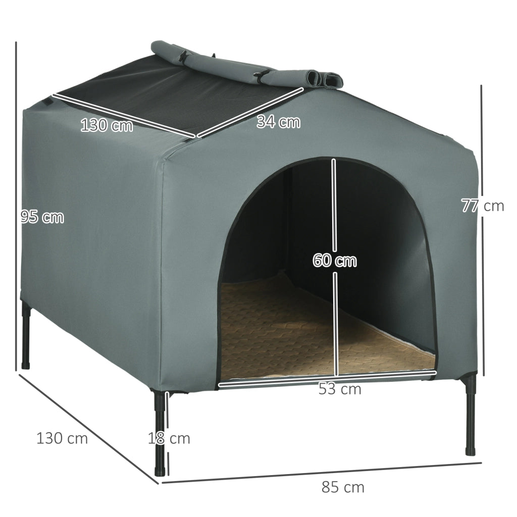 Cuccia per Cani Letto Rialzato ¨C Zephmum ¨C Grigio 130x85x95 cm