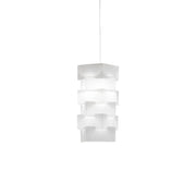 Sospensione Moderna Building Polilux ® Bianco E Metallo Cromo 1 Luce E27