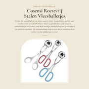 Fabbricatore di palline di carne - 3 pezzi - rivestimento antiscivolo - ergonomico - per palline di dolce/Ice balls - 2 dimensioni - argento/rosso/azzurro - macchina per formare palline di carne