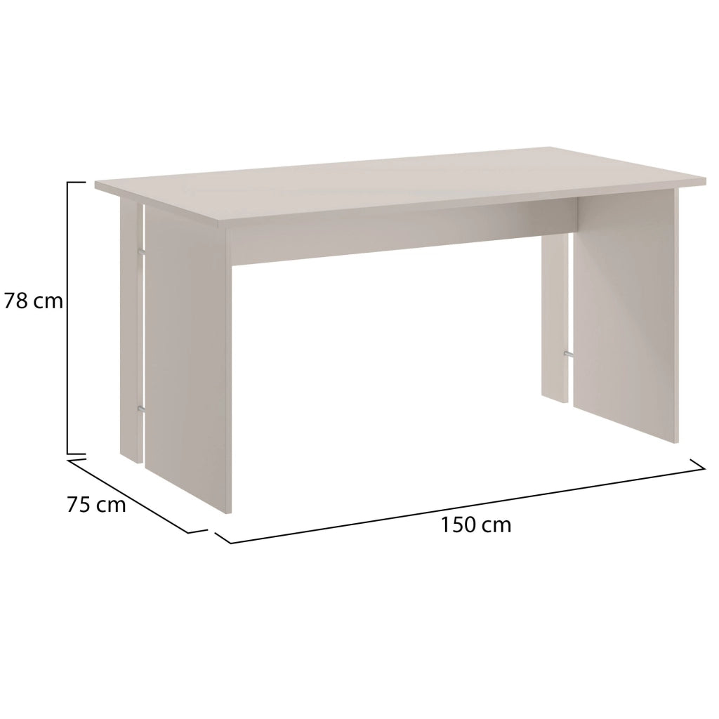Zibello, Scrivania un Ripiano, 150x78x75h cm Beige