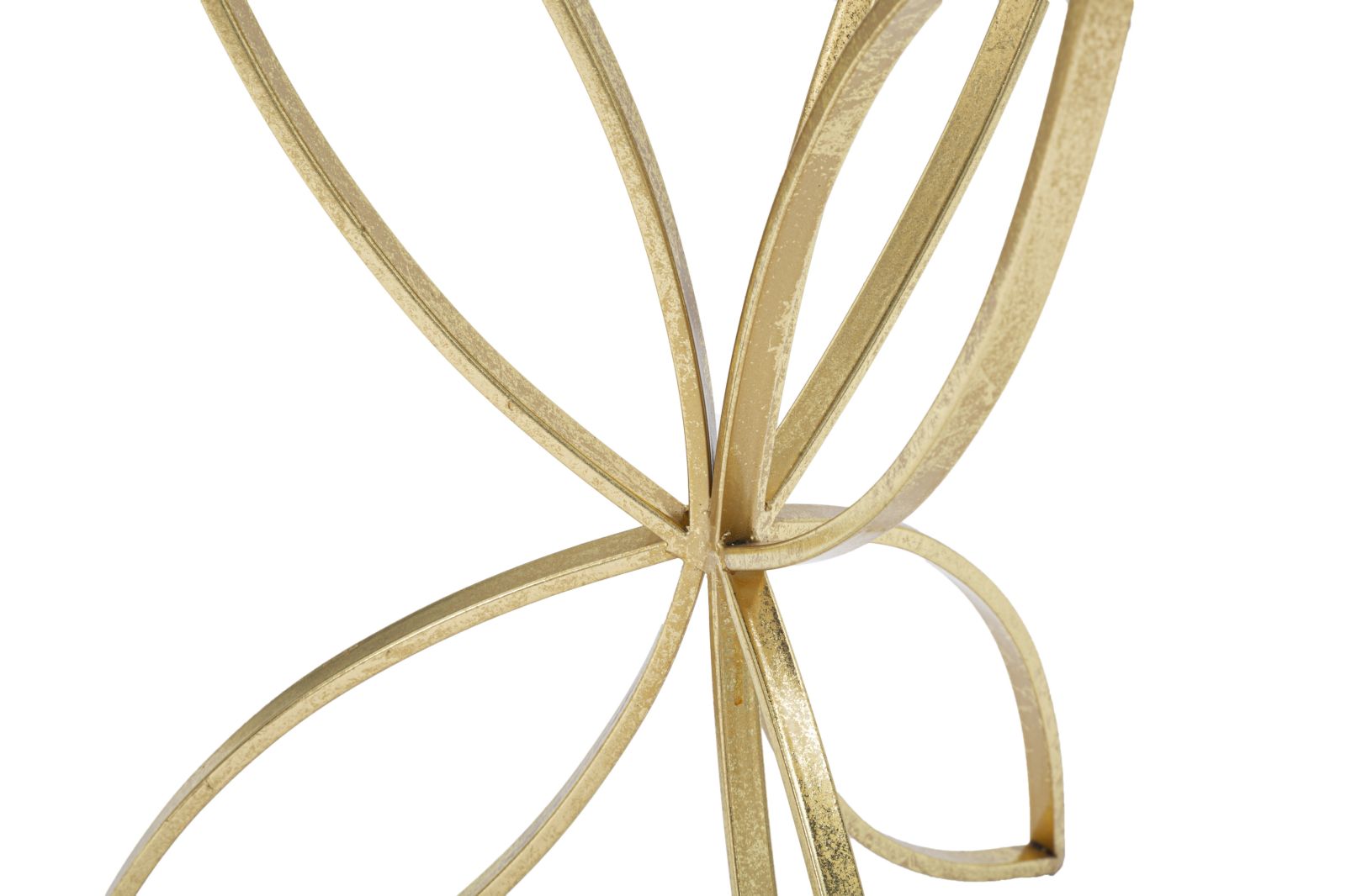 Tavolinetto Butterfly Ø35x60 cm in Ferro e Specchio Oro e Argento