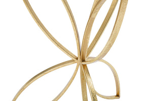 Tavolinetto Butterfly Ø35x60 cm in Ferro e Specchio Oro e Argento
