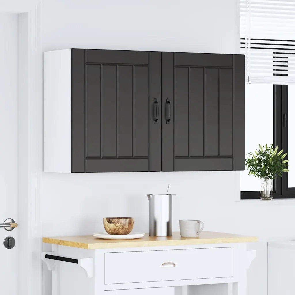 Pensili da cucina 2 pz Lucca in Legno Multistrato Nero 853800