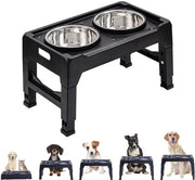 Piatto per cibo per cani con altezza regolabile, bacino per cibo impermeabile all'acqua per cani, piatto per cibo in acciaio inox con superficie antiscivolo, adatto a cani di tutte le dimensioni, modello dog bowl stand.