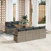 Set Divano da Giardino con cuscino 8 pcs Grigio 3349292