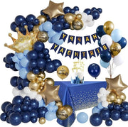 Decorazione di compleanno blu marino oro - Slinga di compleanno decorazione palloncini - palloncini di compleanno - decorazioni di festa di compleanno