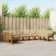 Set di divani da esterno con cuscino 10 pcs Naturale e Beige