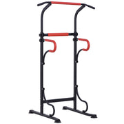 EasyComfort Barra per Trazioni Power Tower Stazione Fitness Multifunzione con Altezza Regolabile 171-219cm Nero Rosso