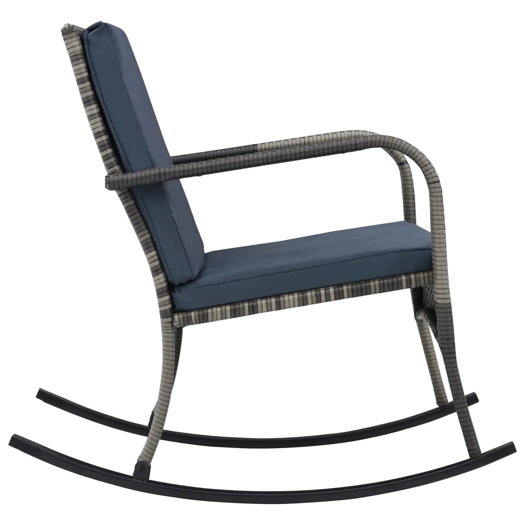Sedia a Dondolo da Giardino in Polyrattan Antracite 47748