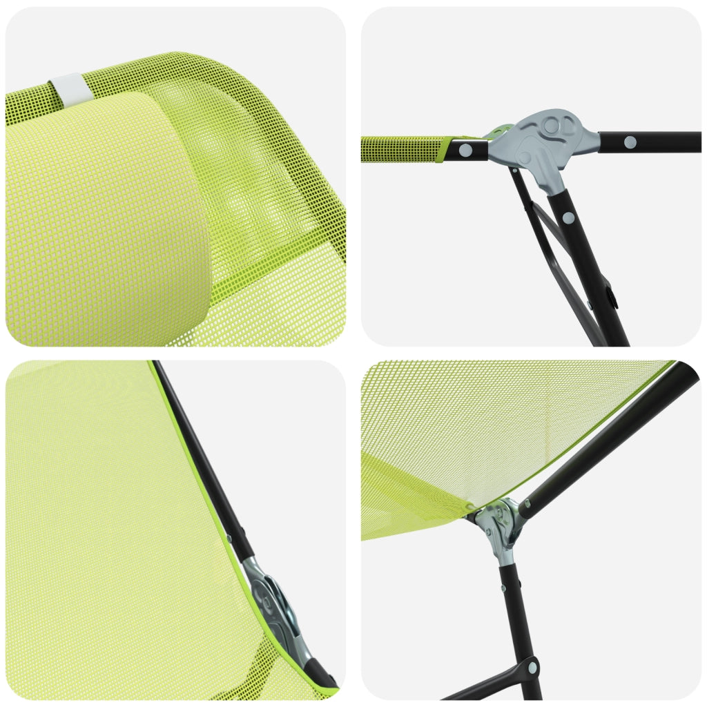 Lettino Prendisole con Poggiatesta Verde Textilene