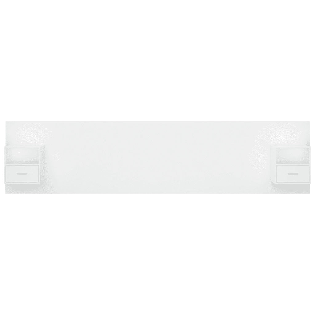 Testiera per Letto con Comodini-Testiera con Contenitore in Legno Multistrato Bianco 757751