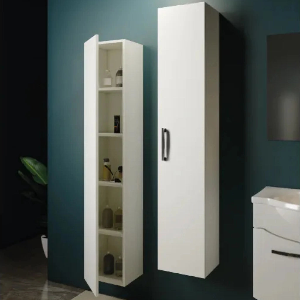 Colonna bagno sospesa in mdf 1 anta 120cm  L=30cm h=120cm p=19cm bianca mobo