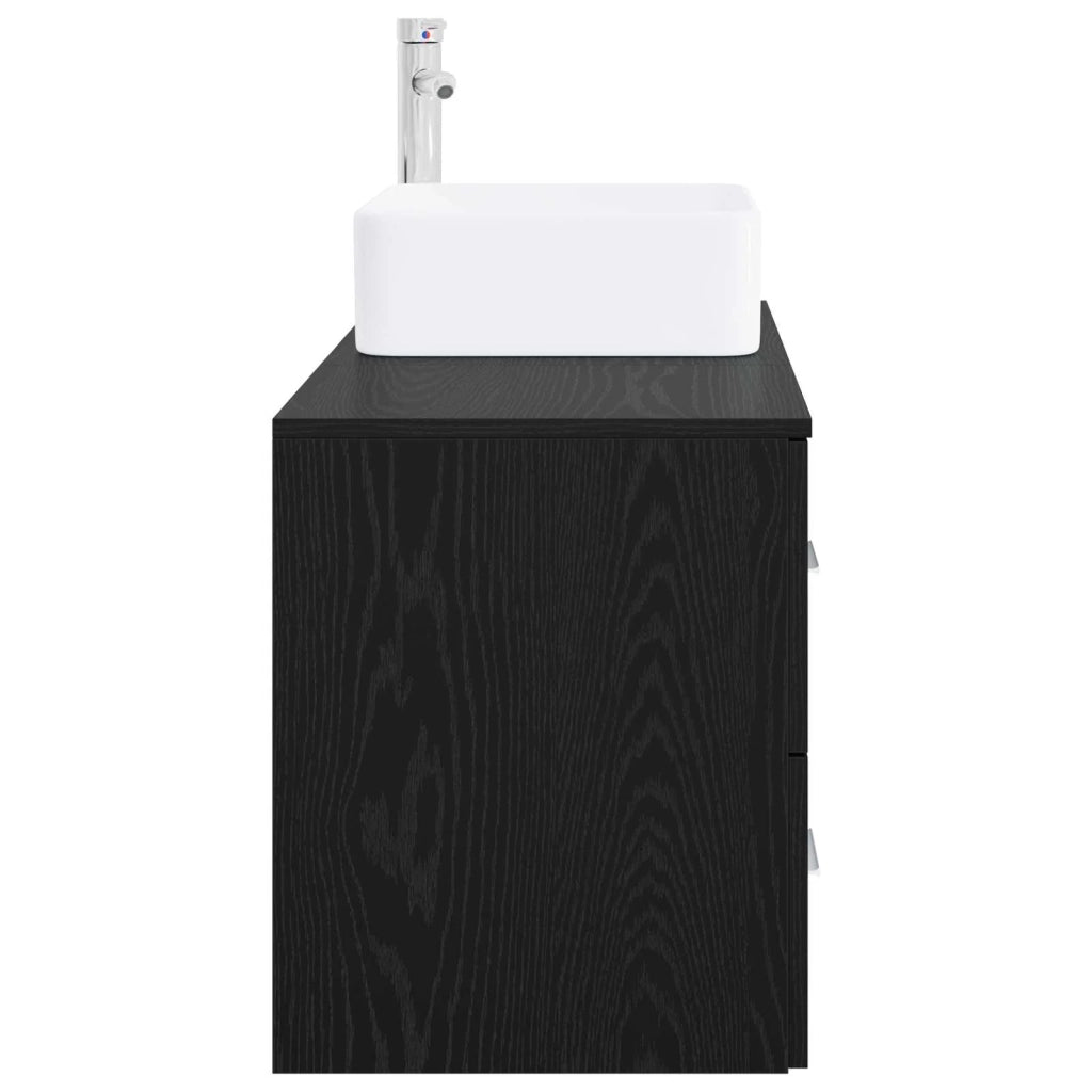 Set di mobili per il bagno 2 pz Rovere Nero 3403977