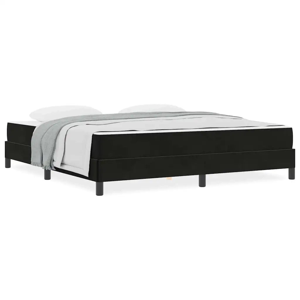 vidaXL Letto box spring con materasso Nero 180 x 200 cm Velluto