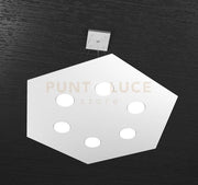 EXAGON SOSPENSIONE 6+1 LUCI BIEMISSIONE GRIGIO 1142-SG+1-GR