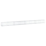 Gabbione recinto a gabbia muro di contenimento con coperchio 800 x 50 x 50 cm ferro zincato argento 02_0040206